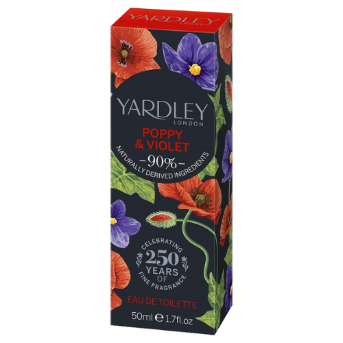 Yardley Poppy & Violet Eau De Toilette Spray 50ml